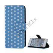 Tyndt Polkaprikket Holder Folio Læder Taske til iPod Touch 5 - Hvid / Blå