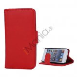 Folio Holder Lædertaske Flip Kreditkort tegnebog Cover til iPod Touch 5 - Rød