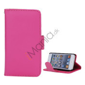 Folio Holder Lædertaske Flip Kreditkort tegnebog Cover til iPod Touch 5 - Rose