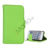 Folio Holder Lædertaske Flip Kreditkort tegnebog Cover til iPod Touch 5 - Grøn