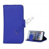 Folio Holder Lædertaske Flip Kreditkort tegnebog Cover til iPod Touch 5 - Blå