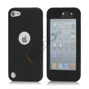 Snap-on Plastic og silikone Combo Defender taske til iPod Touch 5 - Sort