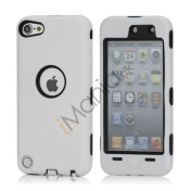 Snap-on Plastic og silikone Combo Defender taske til iPod Touch 5 - Sort / Hvid