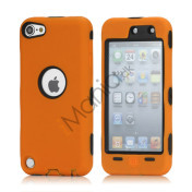 Snap-on Plastic og silikone Combo Defender taske til iPod Touch 5 - Sort / Orange