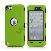 Snap-on Plastic og silikone Combo Defender taske til iPod Touch 5 - Sort / Grøn