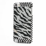 Zebra Sorte og Hvide Striber Diamant Smykkesten Krystal Bling Case til iPod Touch 5