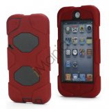 Stødsikkert Hybrid Hard Case til iPod Touch 5 med Beskyttelses Film - Sort / Rød