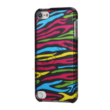 Zebra Striber Combo 2 i 1 Snap-On Hard Case Cover til iPod Touch 5 - Sort / Colorful