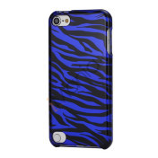 Zebra Striber Combo 2 i 1 Snap-On Hard Case Cover til iPod Touch 5 - Sort / Blå