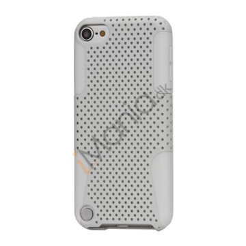 Perforeret Ventileret Plastic & Silikone Hybrid Taske til iPod Touch 5 - Hvid