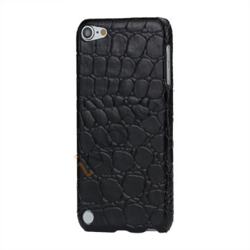 Crocodile Læder Skin Beskyttende Hard Case til iPod Touch 5 - Sort
