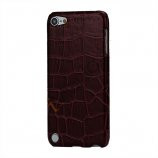 Crocodile Læder Skin Beskyttende Hard Case til iPod Touch 5 - Wine Rødt