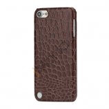 Moderigtigt Blankt Crocodile Læder Skin Hard Case til iPod Touch 5 - Chestnut Brown