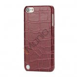 Moderigtigt Blankt Crocodile Læder Skin Hard Case til iPod Touch 5 - Wine Rødt