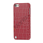 Moderigtigt Blankt Crocodile Læder Skin Hard Case til iPod Touch 5 - Rose