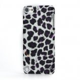 Leopard mønstret PU læder belagt Hard Case til iPod Touch 5 - Hvid / Lilla