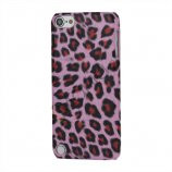Leopard mønstret PU læder belagt Hard Case til iPod Touch 5 - Pink
