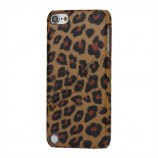 Leopard mønstret PU læder belagt Hard Case til iPod Touch 5 - Brown