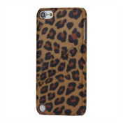 Leopard mønstret PU læder belagt Hard Case til iPod Touch 5 - Brown