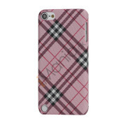 Stilfuld Plaid Mønster Læder Skin Hard Case til iPod Touch 5 - Pink