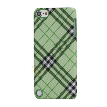 Stilfuld Plaid Mønster Læder Skin Hard Case til iPod Touch 5 - Grøn
