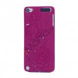 3D Præget Hult Smukke Blomster Hard Back Skin Case til iPod Touch 5 - Rose