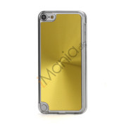 Metallic CD Mønster Transparent Kant Hard Case Cover Skin til iPod Touch 5 - Guld
