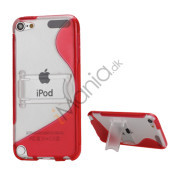 S-formet Holder Flex TPU Frame Hard Back Skin Case til iPod Touch 5 - Rød