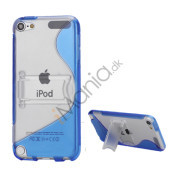 S-formet Holder Flex TPU Frame Hard Back Skin Case til iPod Touch 5 - Blå