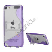 S-formet Holder Flex TPU Frame Hard Back Skin Case til iPod Touch 5 - Purple