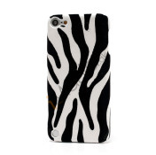 Stilfuld Zebra Skin Læderbelagt hård plast Case Cover til iPod Touch 5 - Hvid
