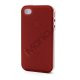 Frosted iPhone 4 TPU cover med aftalelig plastramme - Hvid / Rød