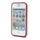 Frosted iPhone 4 TPU cover med aftalelig plastramme - Hvid / Rød