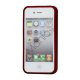 Polkaprikket iPhone 4 Cover i TPU Gummi - Hvide Prikker / Rød