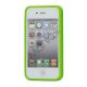Polkaprikket iPhone 4 Cover i TPU Gummi - Hvide Prikker / Grøn