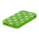 Polkaprikket iPhone 4 Cover i TPU Gummi - Hvide Prikker / Grøn