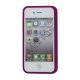 Polkaprikket iPhone 4 Cover i TPU Gummi - Hvide Prikker / lilla