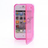 Dobbelt iPhone 4 4S TPU Cover - Gennemsigtig Pink