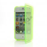 Dobbelt iPhone 4 4S TPU Cover - Gennemsigtig Gulgrøn