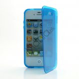 Dobbelt iPhone 4 4S TPU Cover - Gennemsigtig Blå