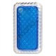 Gennemsigtigt Mønstret TPU Cover Til iPhone 4 / 4S- Gennemsigtig Blå