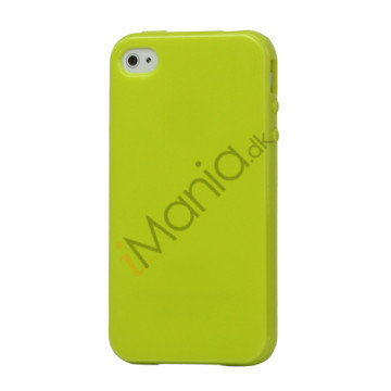 Blankt ensfarvet cover til iPhone 4 og iPhone 4S (TPU) - Grøn