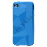 TPU cover til iPhone 4 og 4S med tredimensionelt mønster - Blå