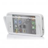 Dobbelt iPhone 4 / 4S Cover til både for- og bagside i TPU gummi - Hvid, Hvid
