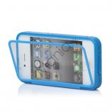 Dobbelt iPhone 4 / 4S Cover til både for- og bagside i TPU gummi - Blå, BabyBlue